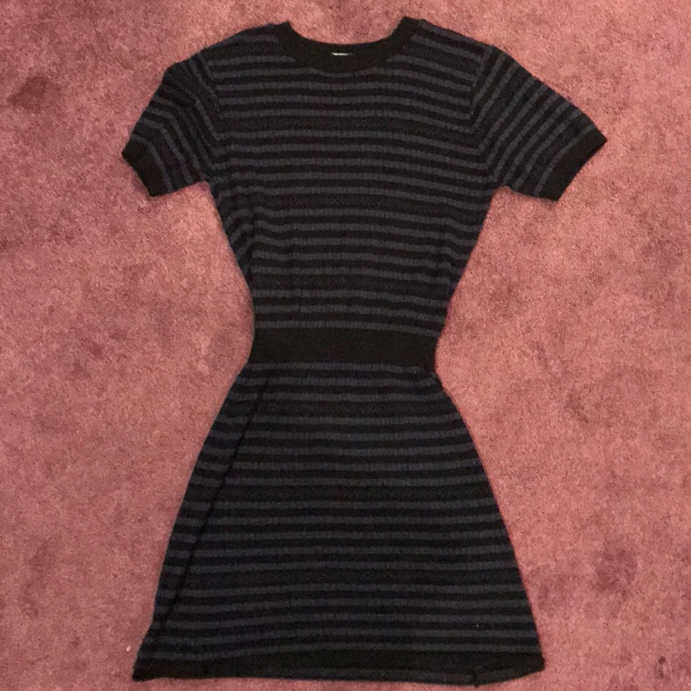 Dress striped and knit